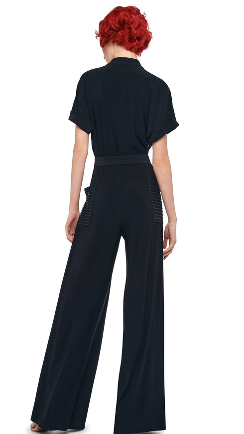 NORMA KAMALI GERALYN SHORT SLEEVE JUMPSUIT